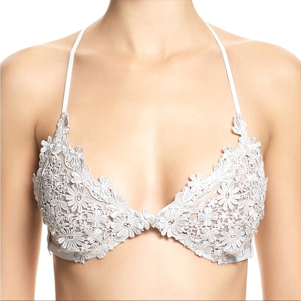 NWT Flora Nikrooz White Floral Bralette Size Small